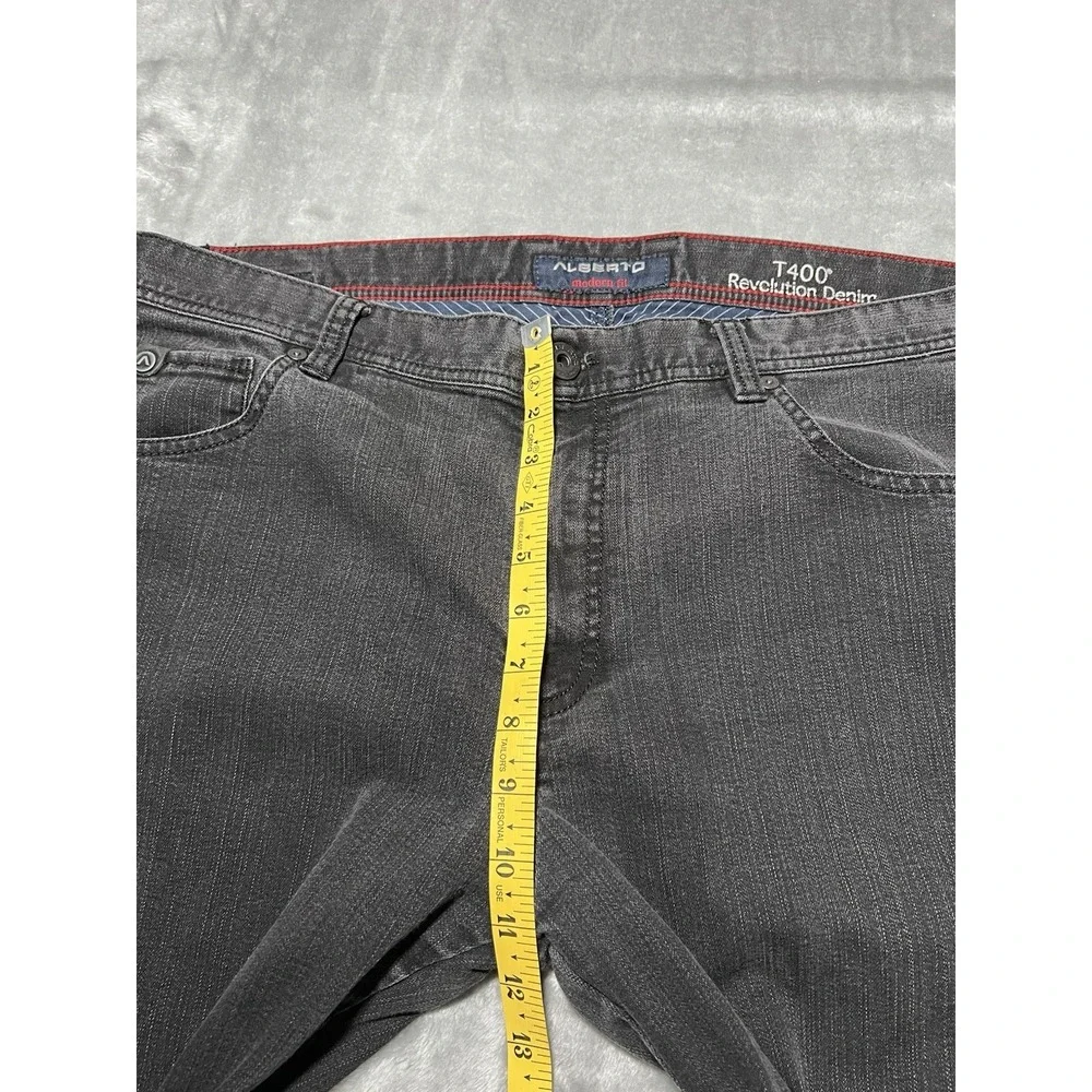 Alberto Jeans Men Size 38x33 T400 Modern Fit Straight Revolution Denim Black